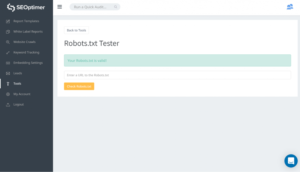 robots.txt Tester.