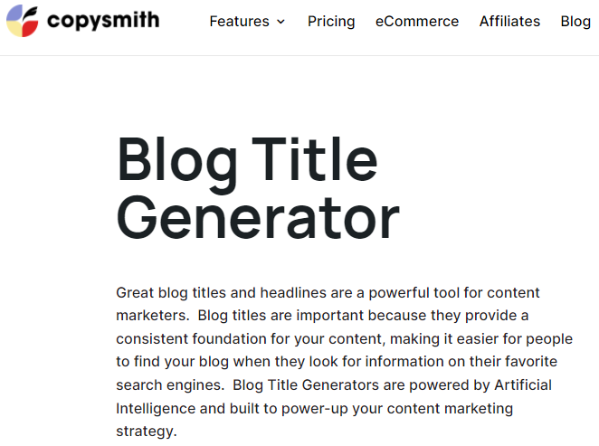 gerador de títulos de blog copysmith